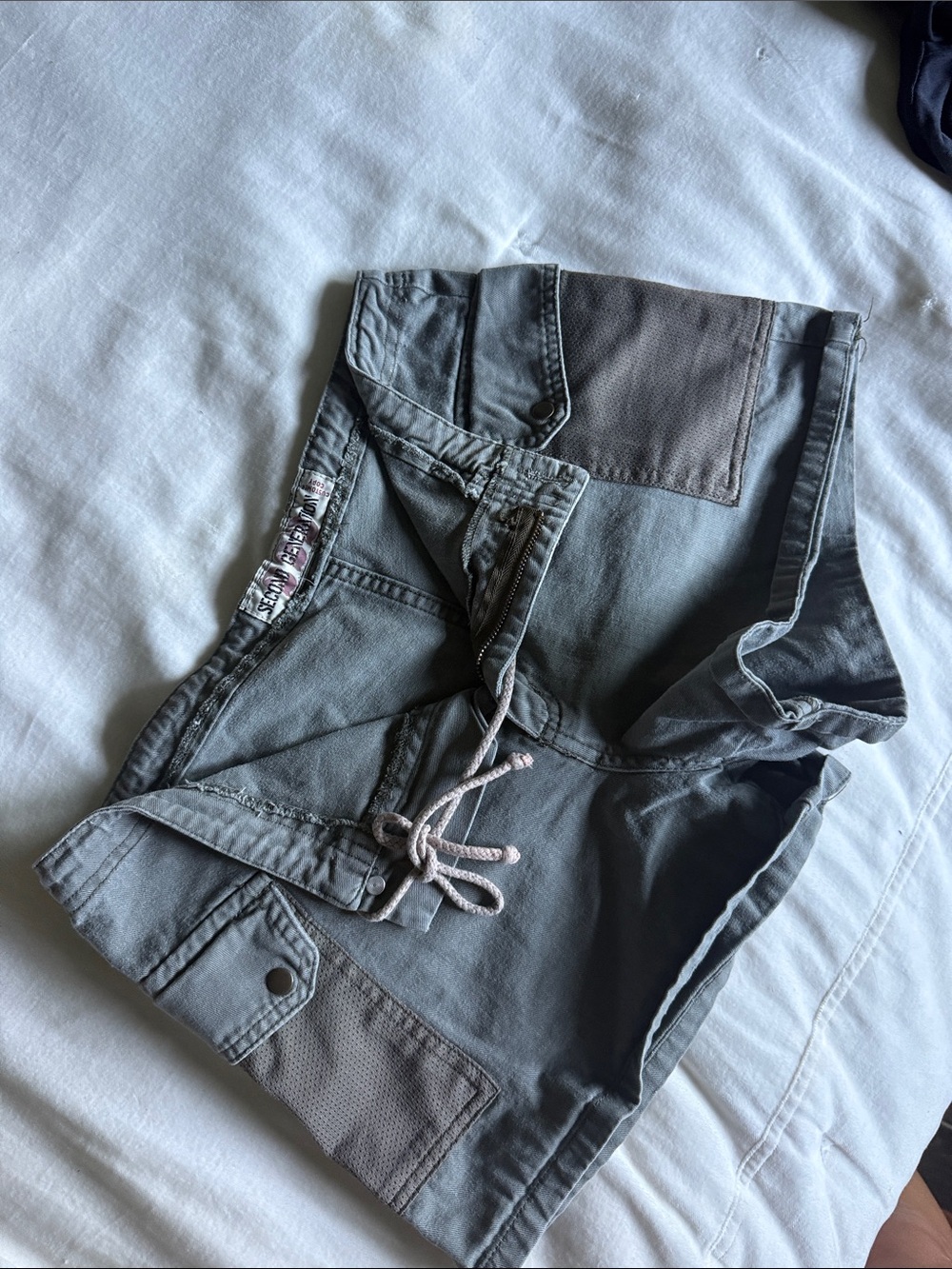 Second Generation Green Utility Cargo Shorts with Drawstring